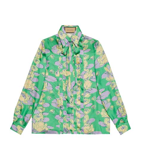 gucci green silk shirt|Gucci formal shirts.